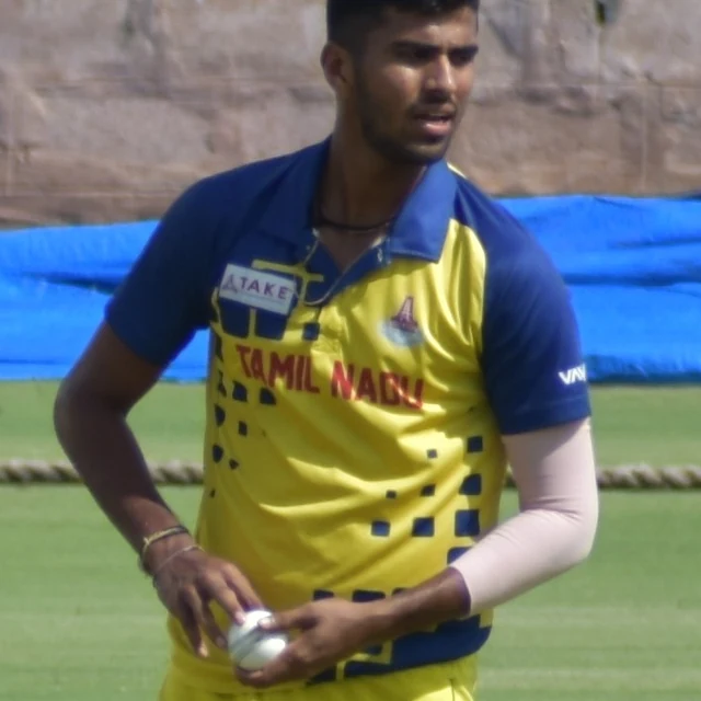 Washington Sundar in a real source photograph
